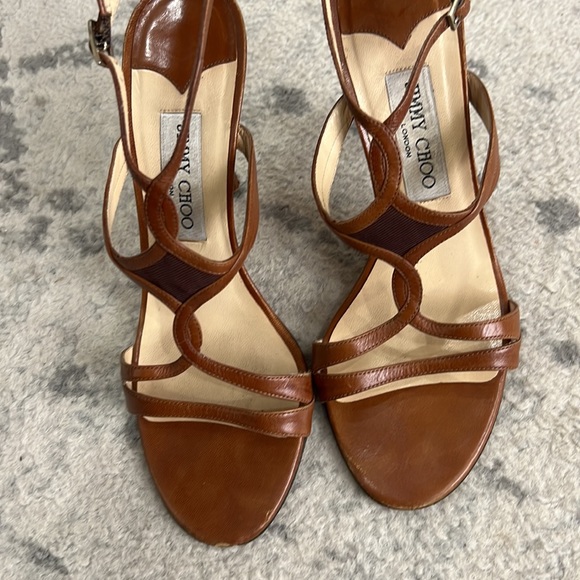Jimmy Choo Brown Strappy‎ Sandal heel Jimmy Choo London made Italy leather 38.5 - Picture 7 of 10